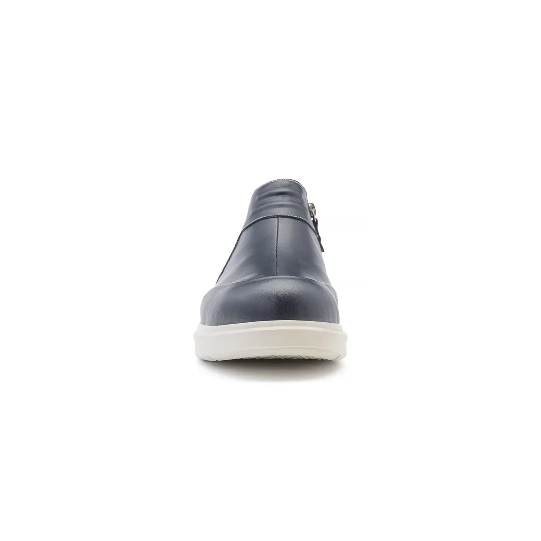 Men’s orthopedic navy slip-on Chelsea boots with elastic sides and supportive sole – Porter comfort footwear.