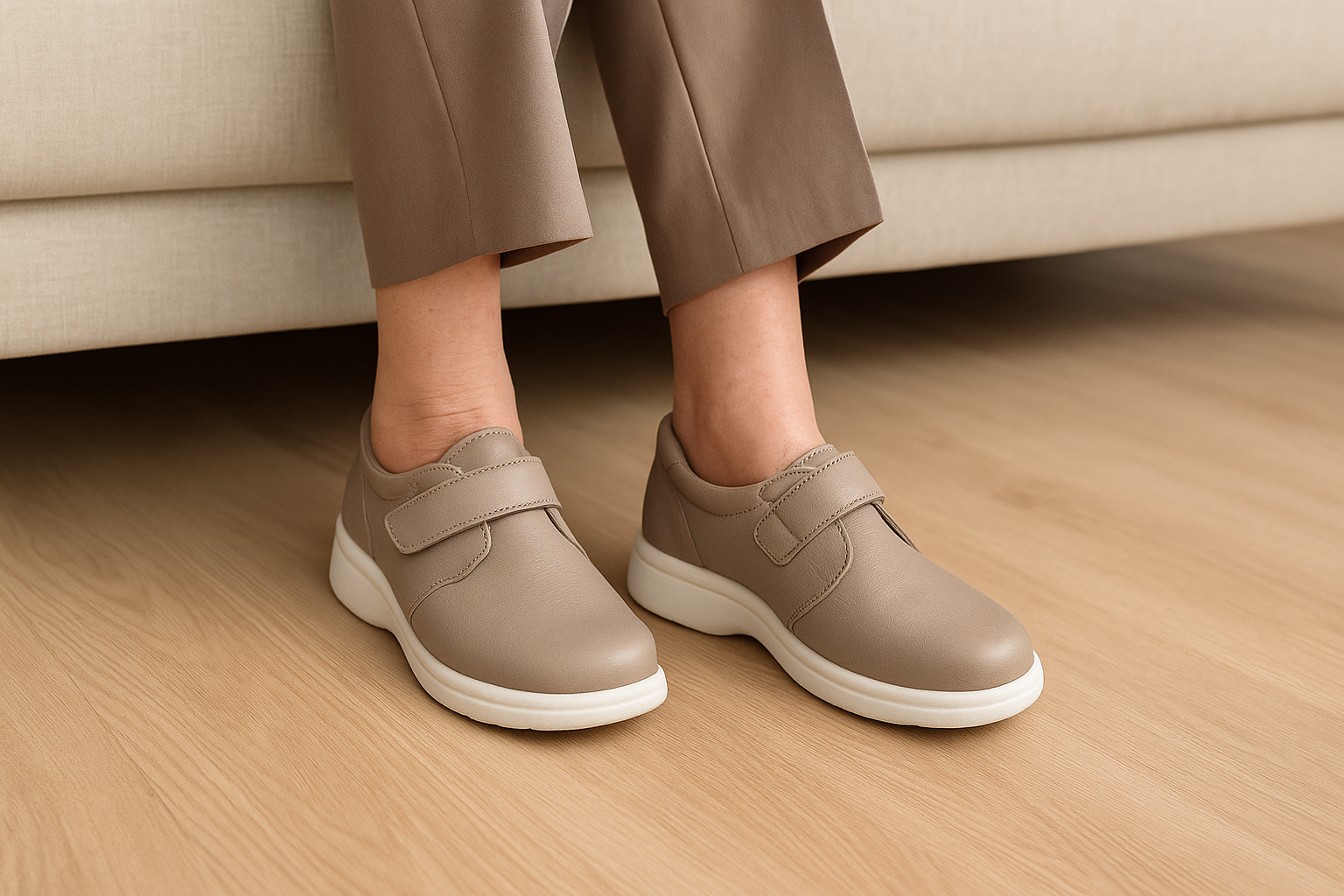 Banner image highlighting supportive orthopaedic shoes for foot drop with rocker soles and extra depth