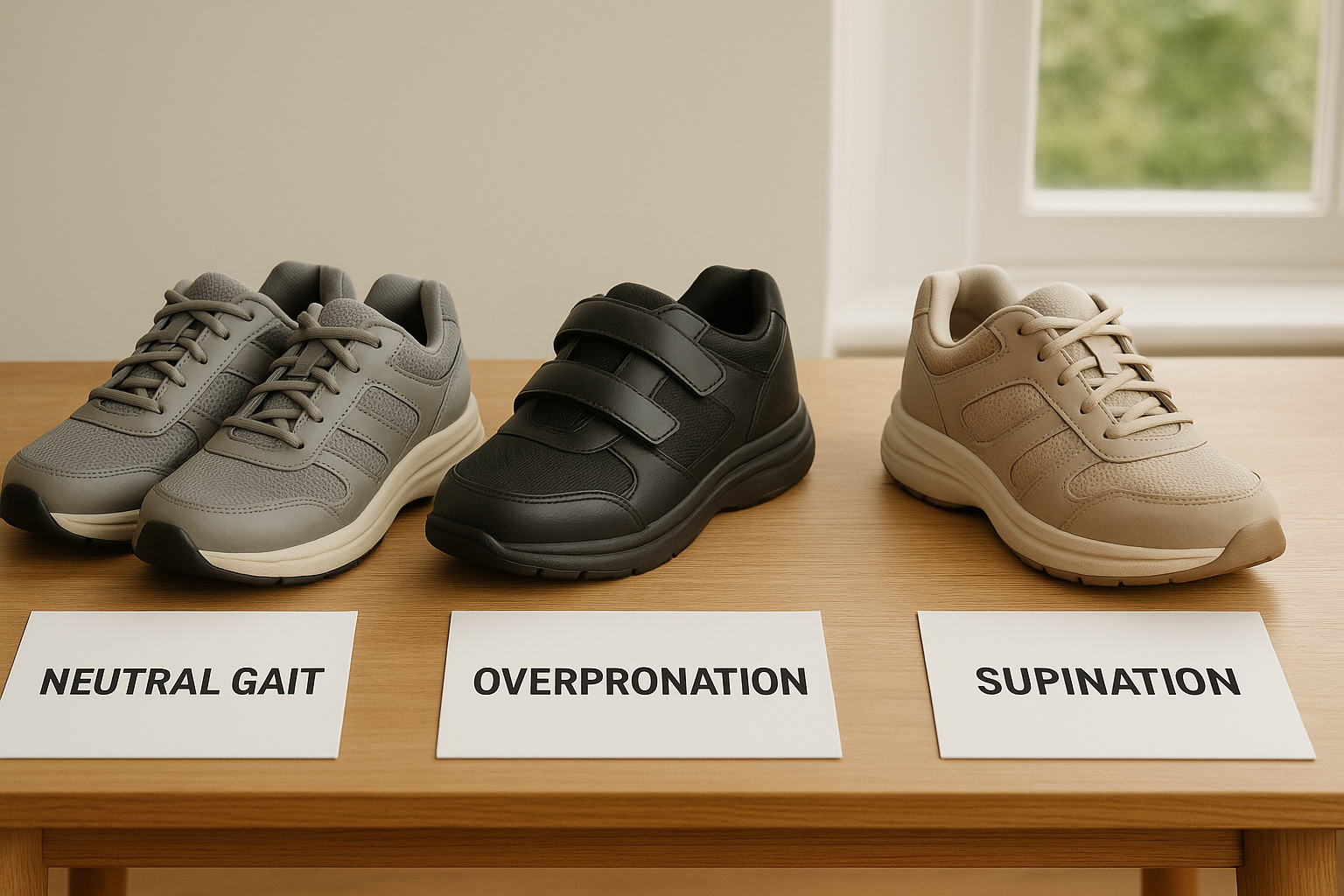 Comparison of shoes for neutral gait, overpronation, and supination in the UK.