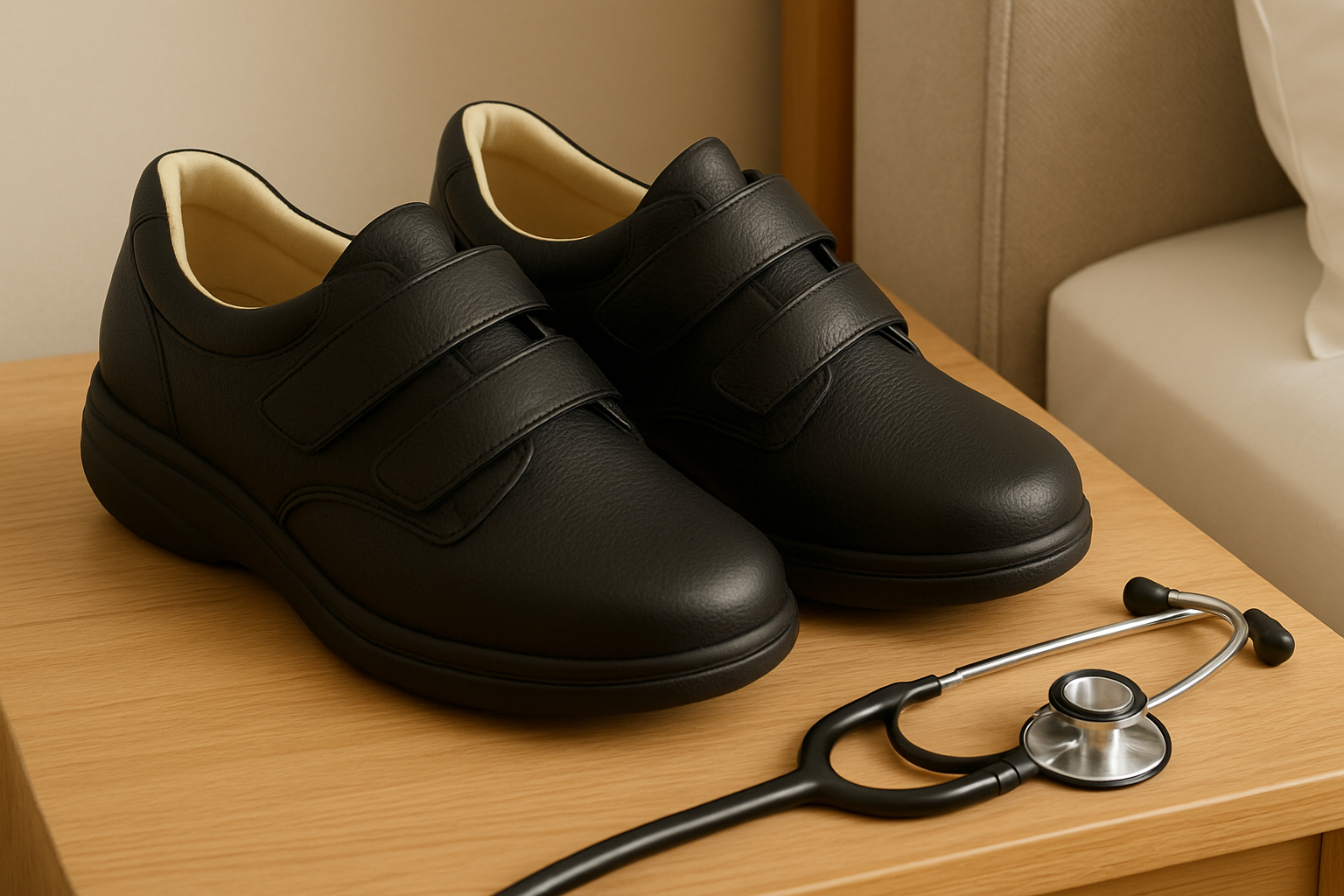 Orthopedic shoes for Charcot foot in the UK with extra depth.