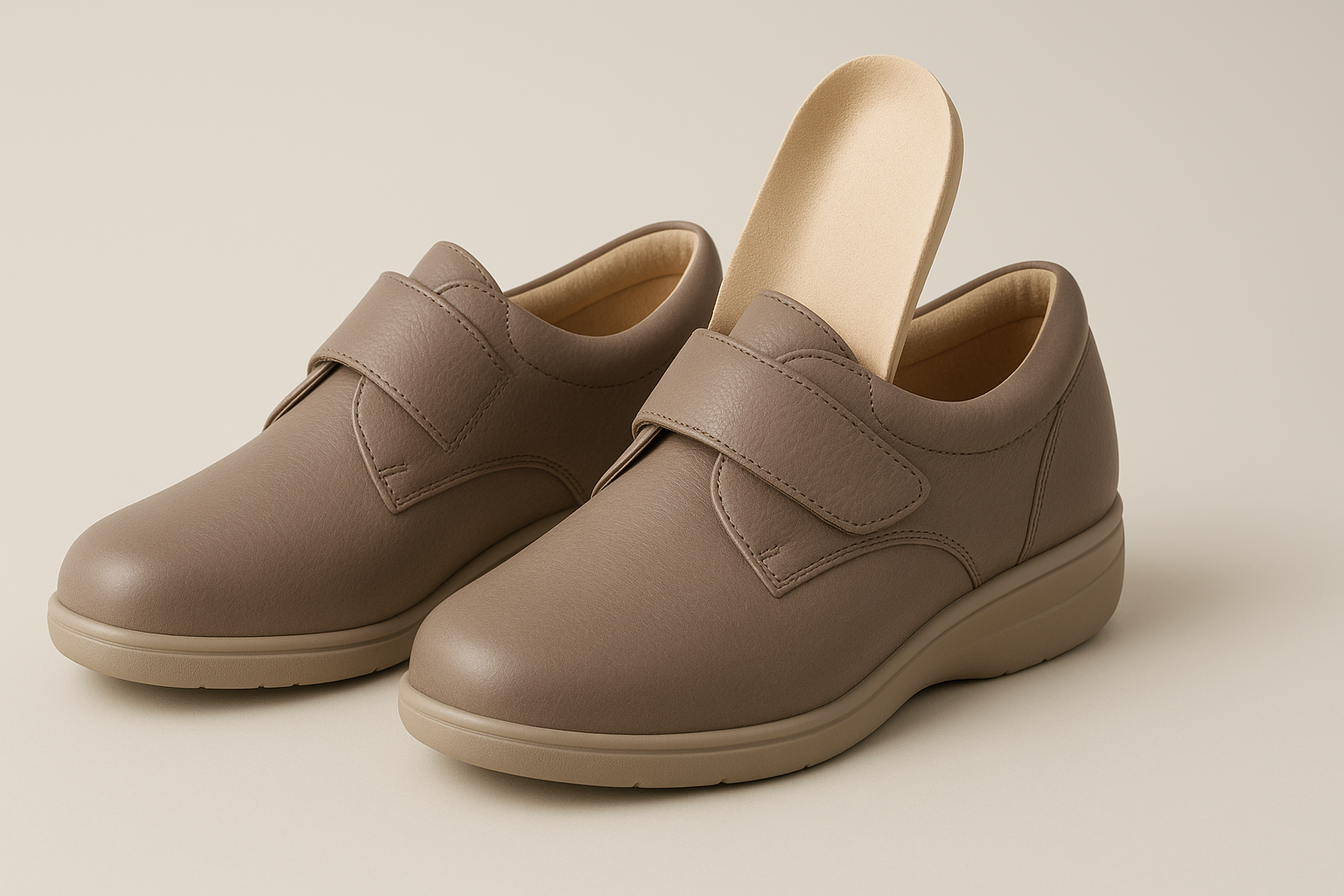 Orthopedic women’s shoes with removable insoles and extra depth for orthotics
