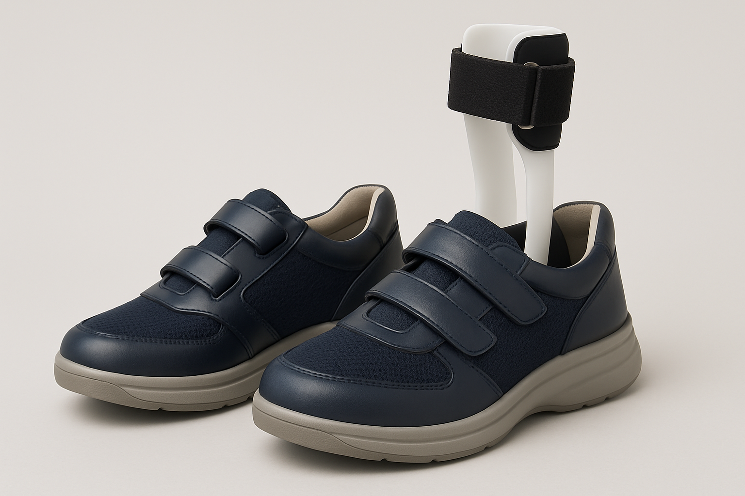 Orthopaedic shoes with extra depth and width to accommodate AFO brace and foot swelling