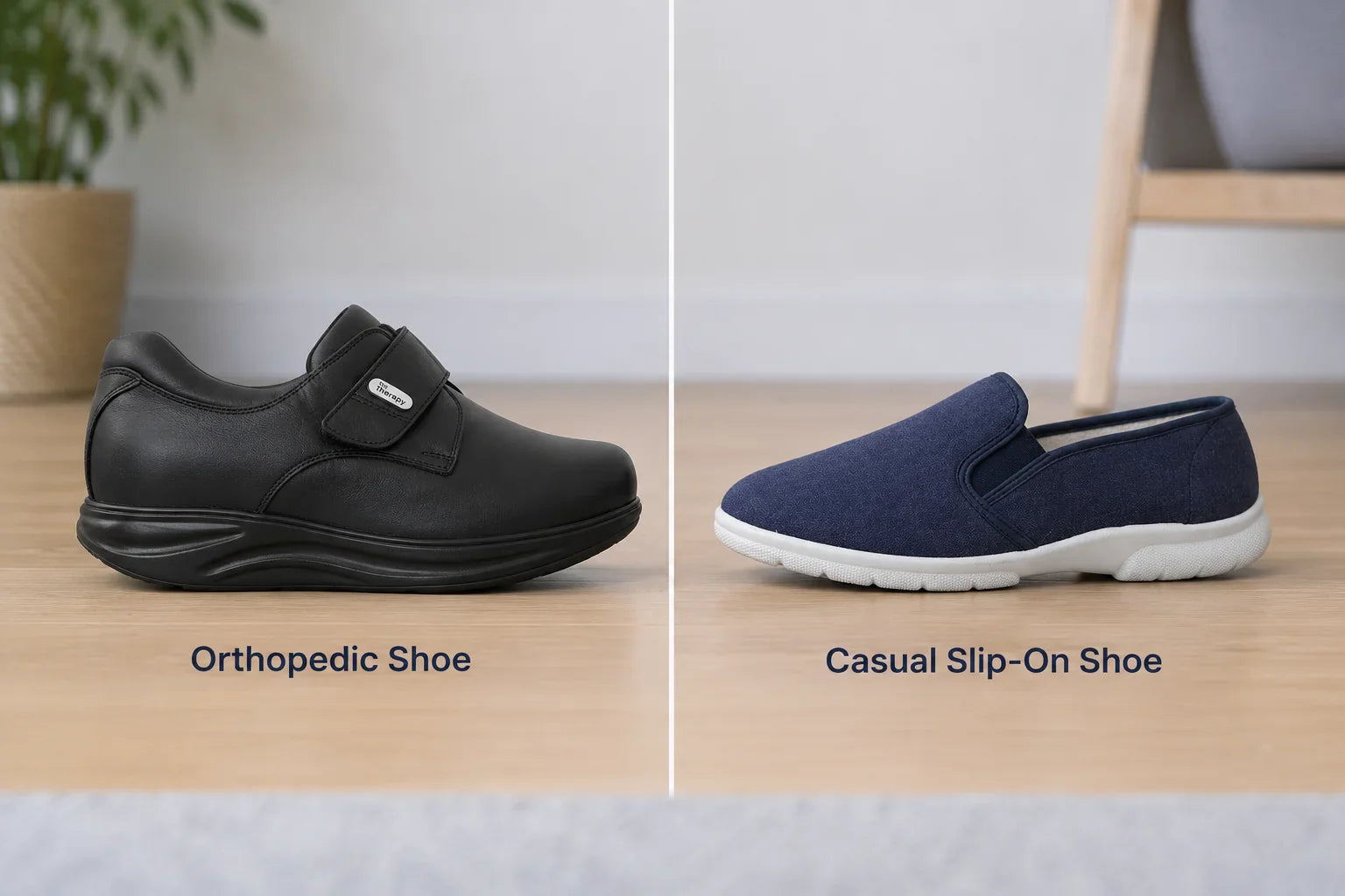 Supportive orthopedic shoes designed for stability and everyday walking comfort