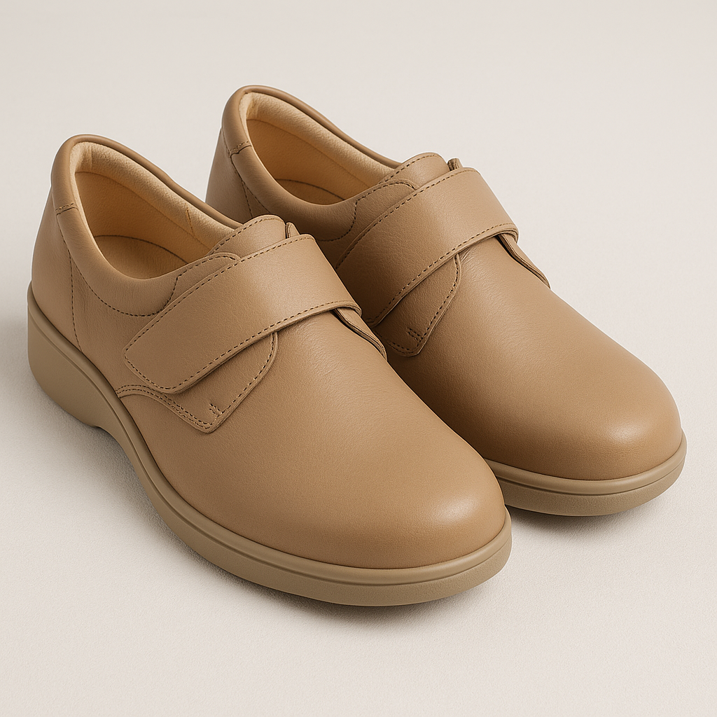 Wide fit women’s orthopedic shoes with soft leather and deep toe box for bunions