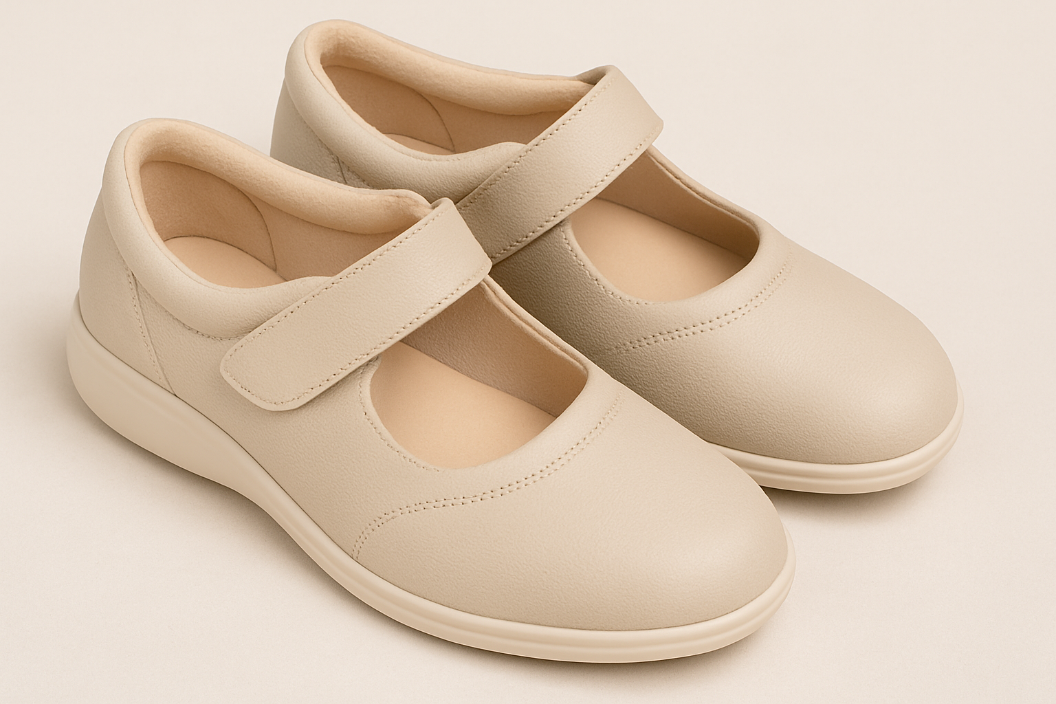 Orthopedic women’s shoes with wide toe box and soft upper for hammer toes