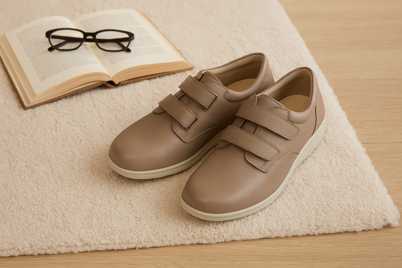 Women’s orthopedic shoes with cushioned soles for peripheral neuropathy relief.