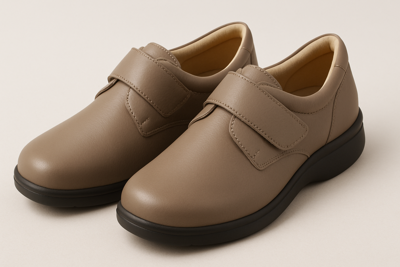 Women’s orthopedic shoes for flat feet with arch support and wide base Prompt: