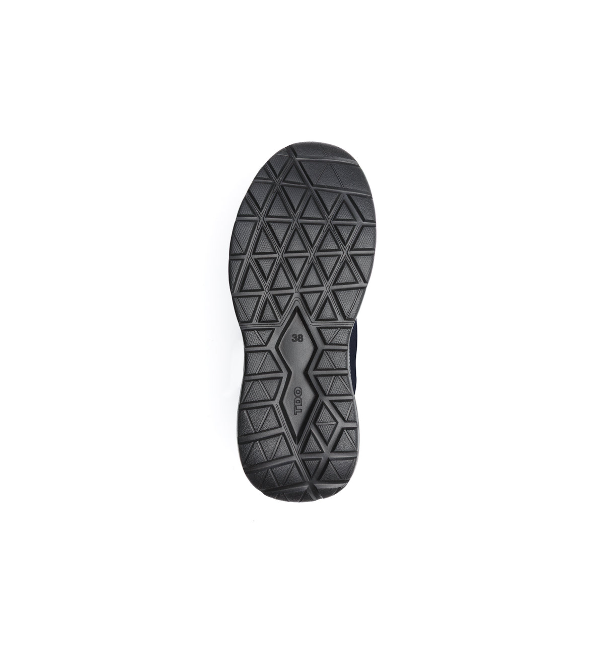 Sole of the navy 611-06-UNI lace-up shoe with side panels, showing the tread.