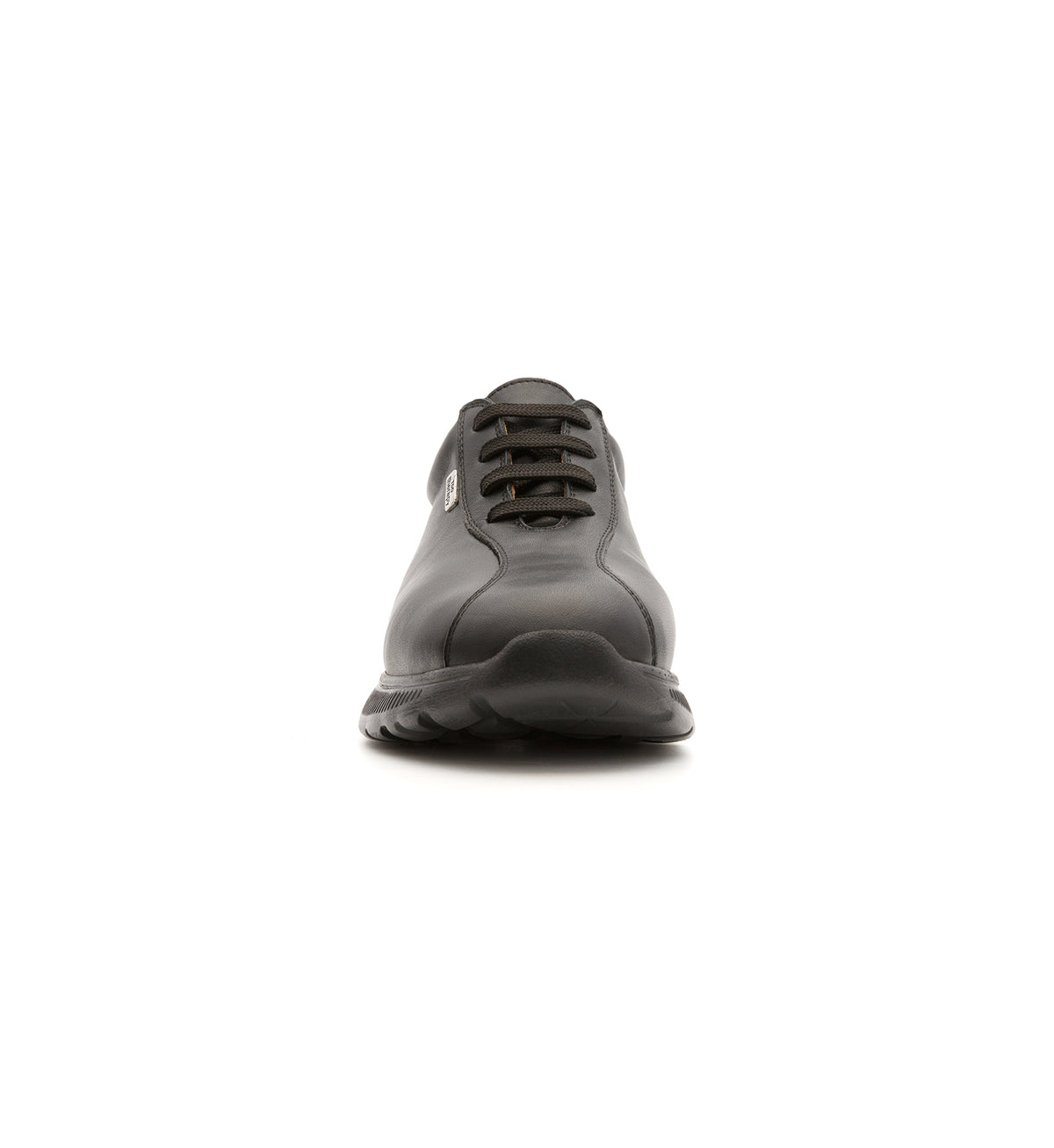 Black 611-UNI lace-up shoe, front view.
