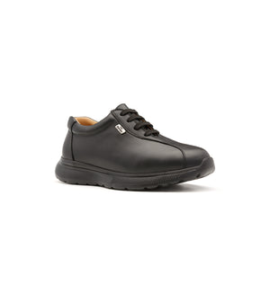 Black 611-UNI lace-up shoe, viewed from the front at an angle.
