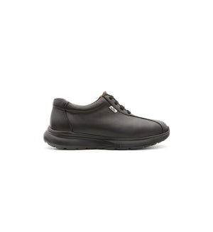 Black 611-UNI lace-up shoe, outer side view.
