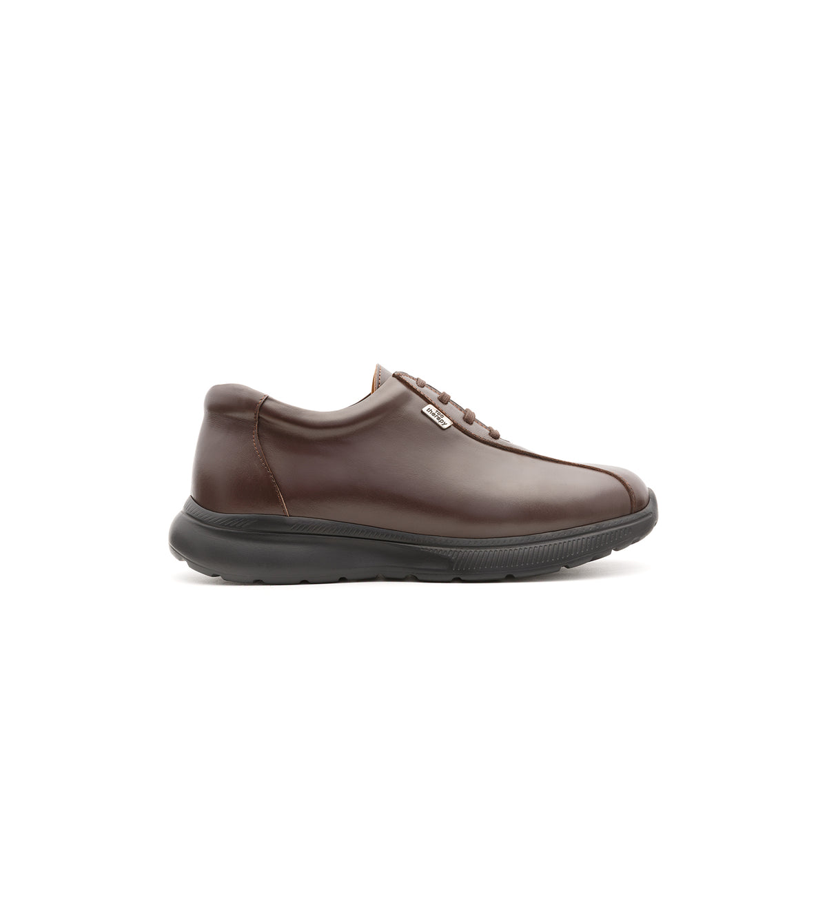 Brown 611-UNI lace-up shoe, outer side view.