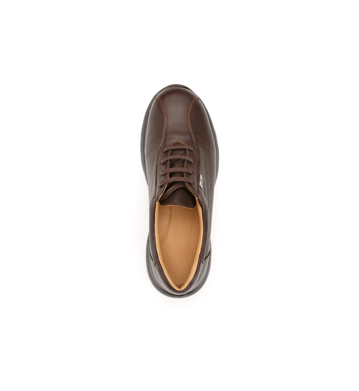 Brown 611-UNI lace-up shoe, top view.