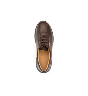 Brown 611-UNI lace-up shoe, top view.