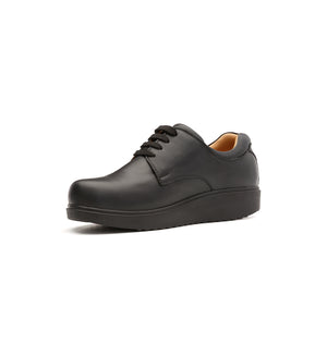 Black 616-20-UNI lace-up shoe, viewed from the opposite front angle.