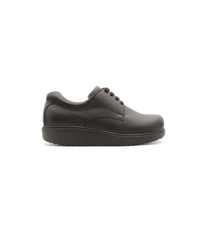 Black 616-20-UNI lace-up shoe, outer side view.