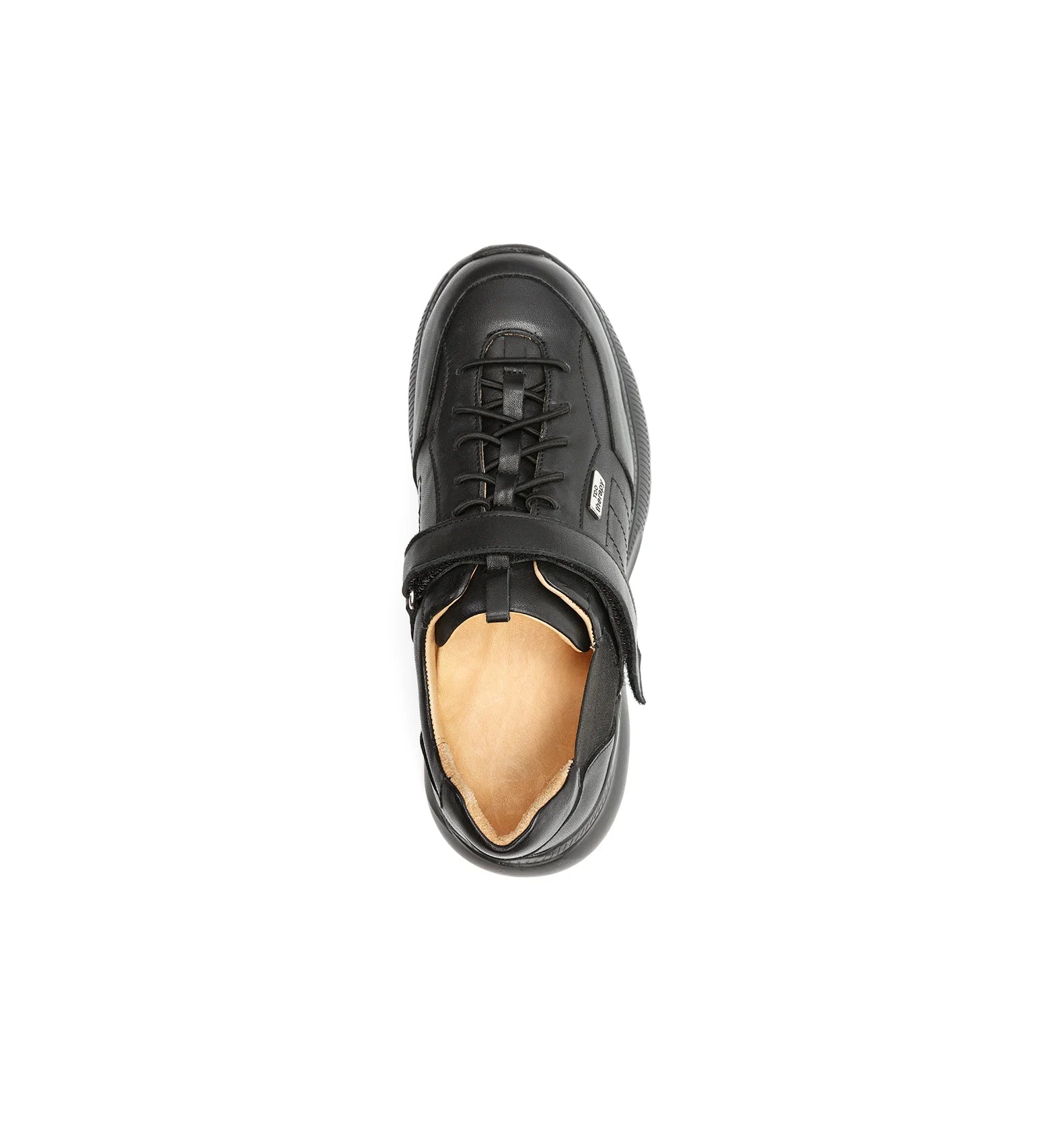 Assisted mobility orthopedic shoes with wide opening for easy and independent wear.