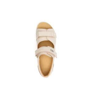 Top view of the beige Cove women’s wide fit sandal showing the open toe and adjustable straps.