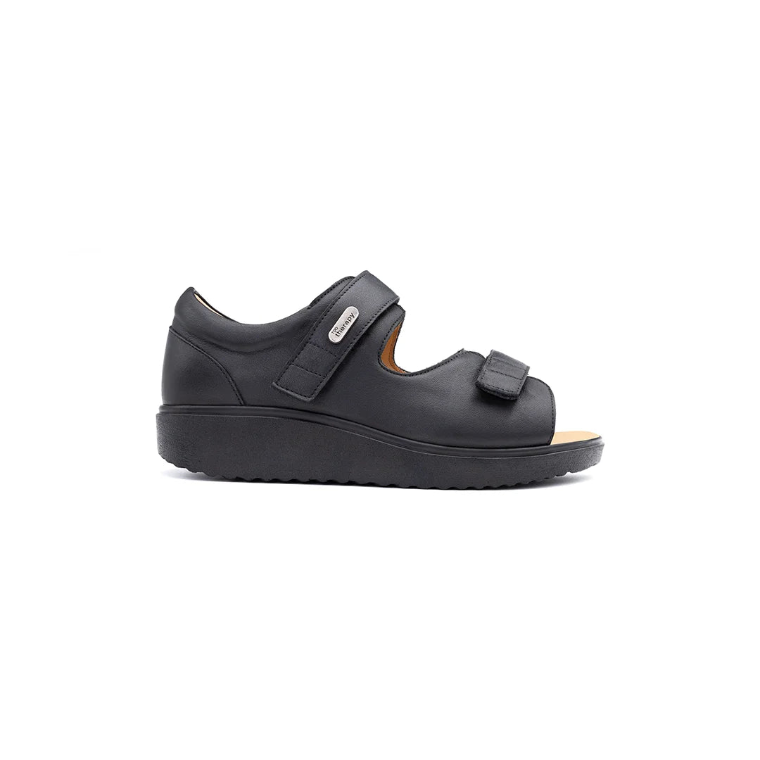 Diabetic sandals for women with extra wide fit and long adjustable straps.