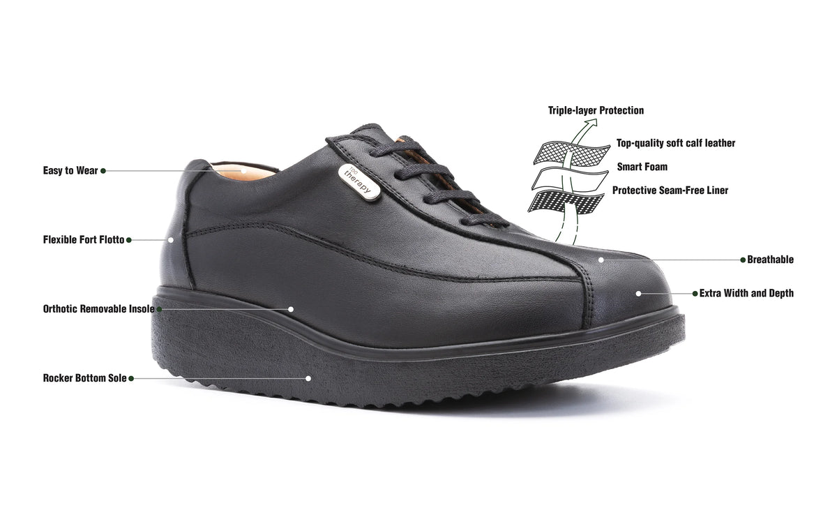 Extra Wide Fitting Shoes with Rocker Bottom Sole