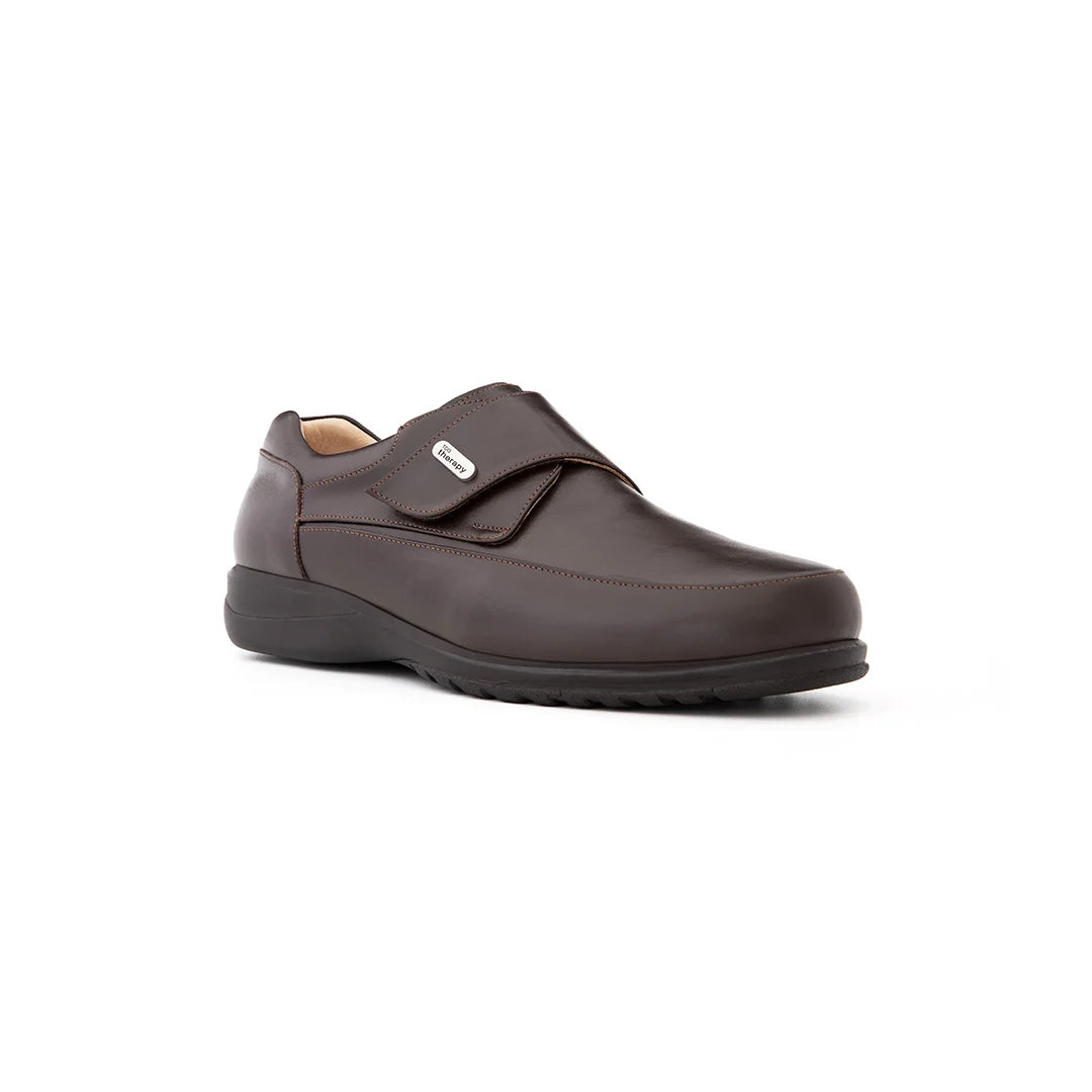 Men’s brown orthopaedic diabetic shoes with seamless interior and memory foam