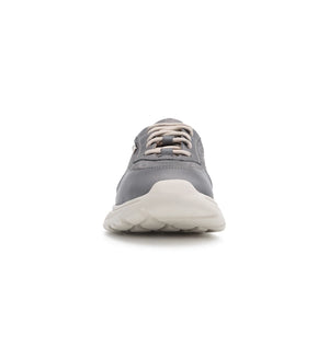 Front view of the Flex Air grey trainer showing its wide and deep toe shape