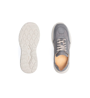 Top and outsole views of the Flex Air grey wide fit trainer