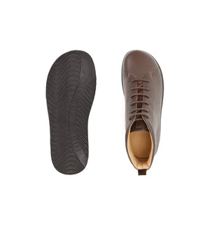 Women’s brown orthopedic boots with a removable insole for orthotics and personalised comfort – Forge model.