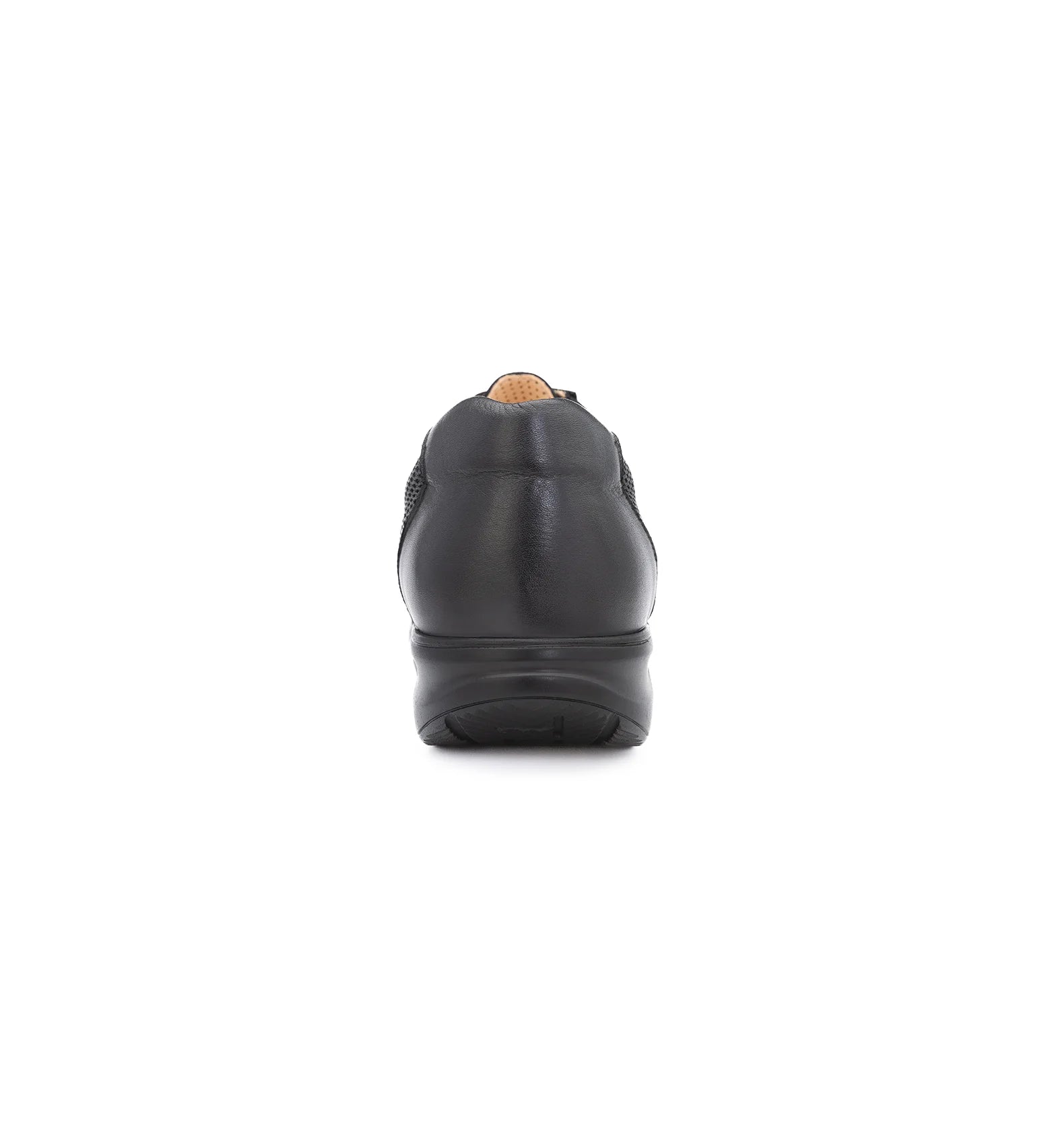 Rear view of Glide men's wide fit shoes featuring a supportive heel counter.