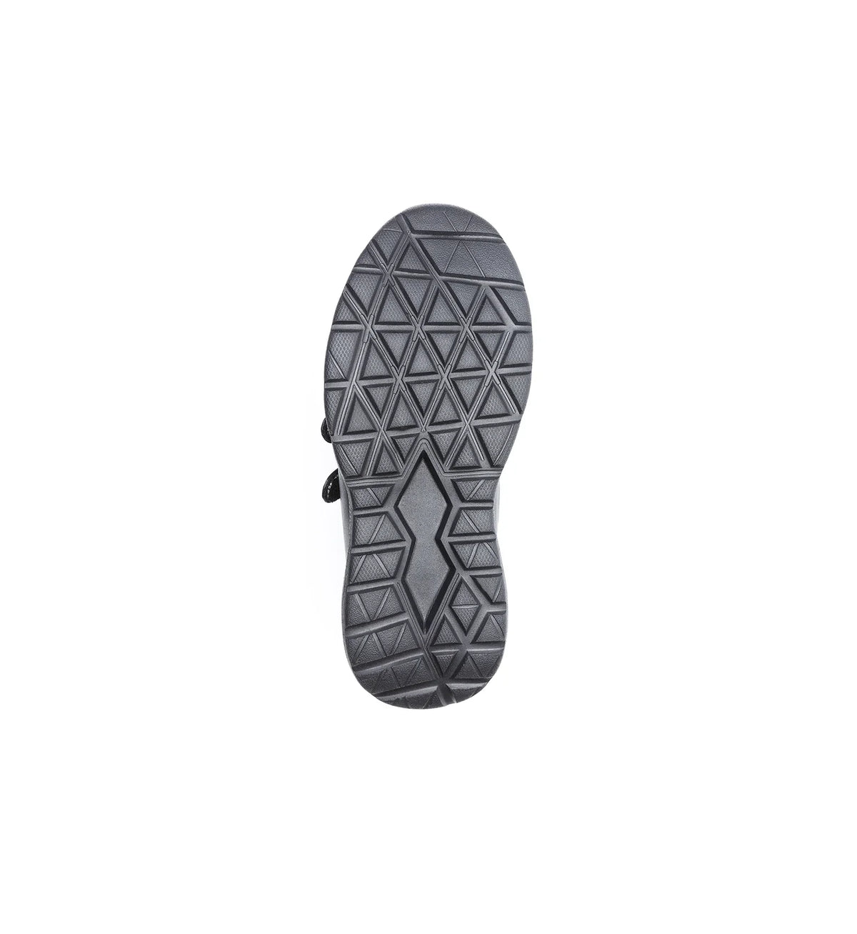 Marlow black wide fit trainer – outsole tread view.