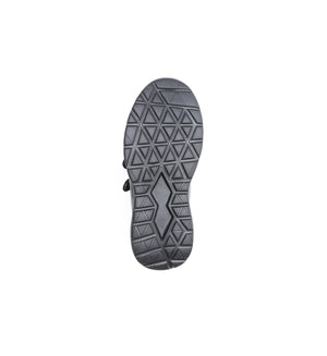 Marlow black wide fit trainer – outsole tread view.