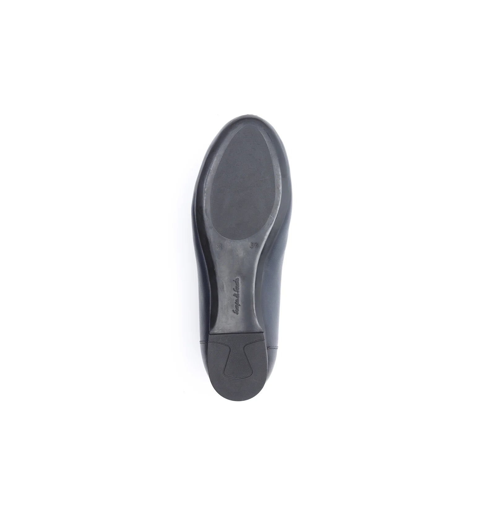Women's navy flat shoes with a supportive sole.