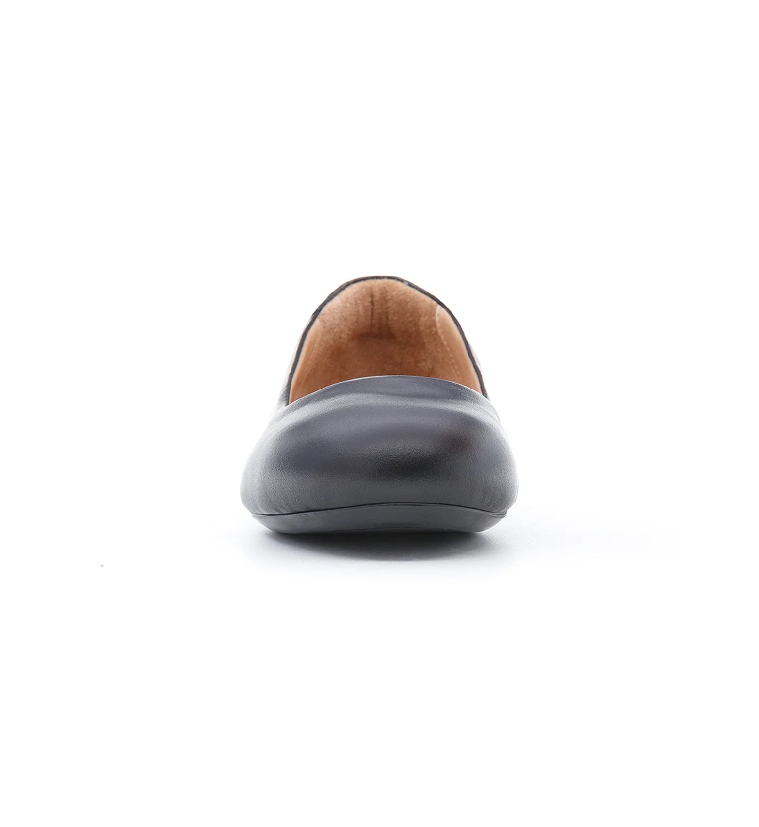 Women's black flat shoes with a wide toe box.