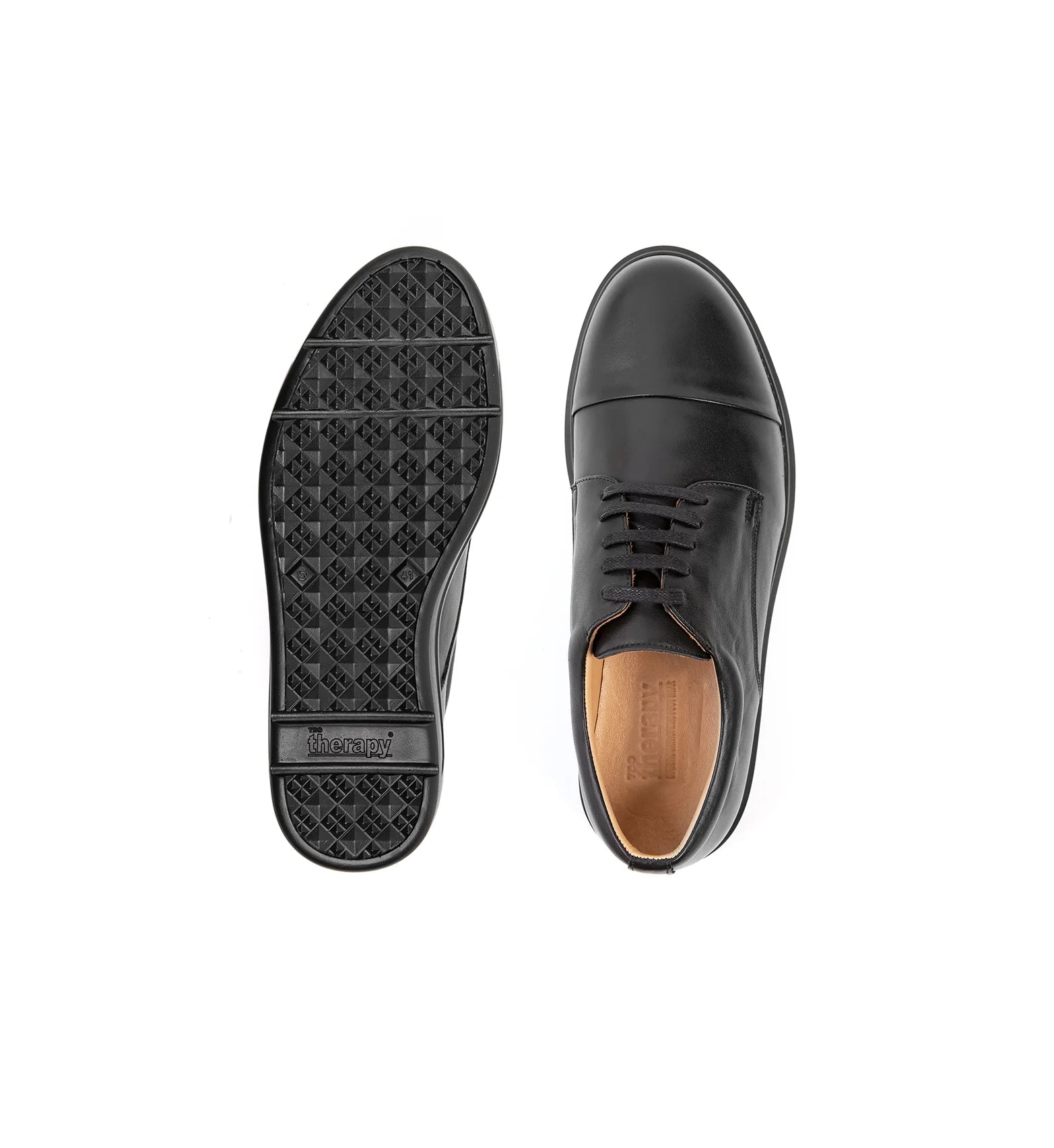 Men’s orthopaedic shoes showing durable sole and wide fit design top and sole view