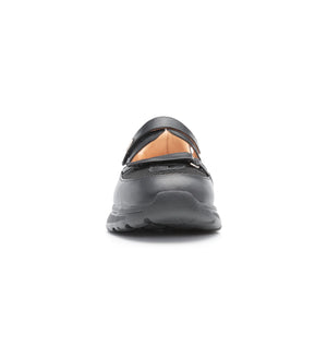 Mira women's black 4E wide fit shoe – front view