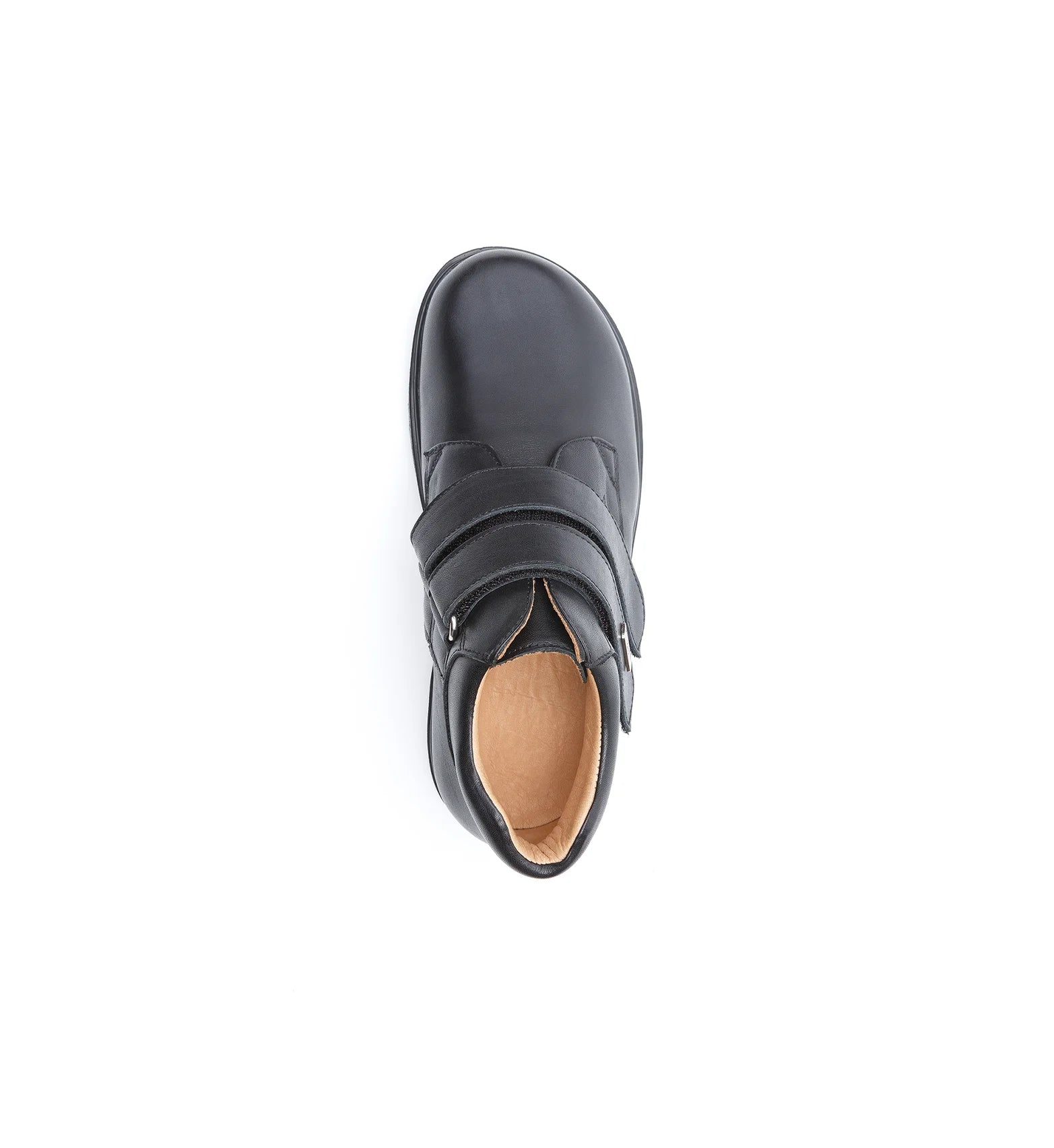 Women’s diabetic comfort boots with soft leather upper and seamless interior.