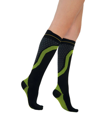Sport compression socks designed to improve circulation and reduce muscle fatigue during running and training