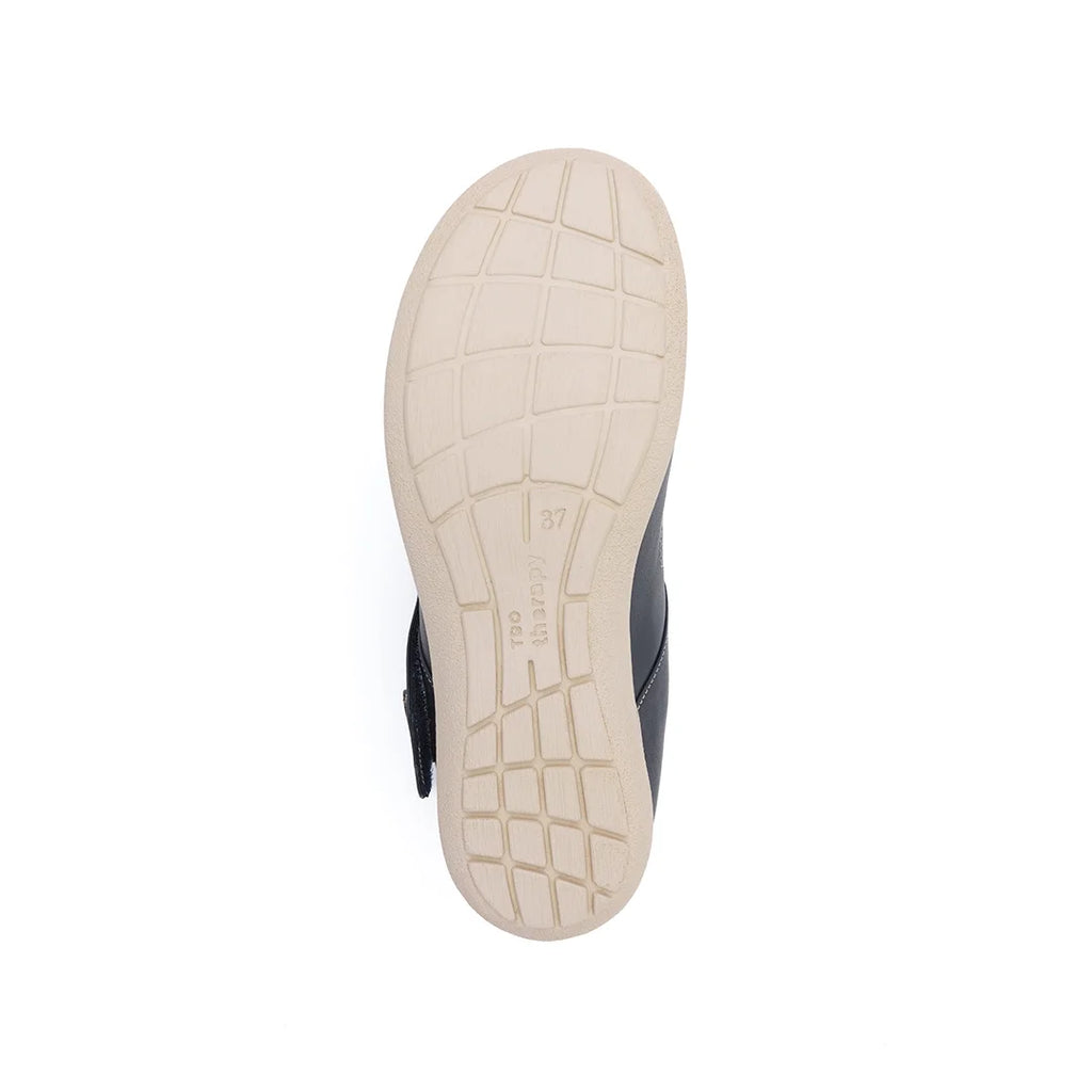 Sole view of TDO 803-W Navy Marry Jane Women's Wide Fit Orthopaedic Shoes, emphasizing their supportive construction for women.