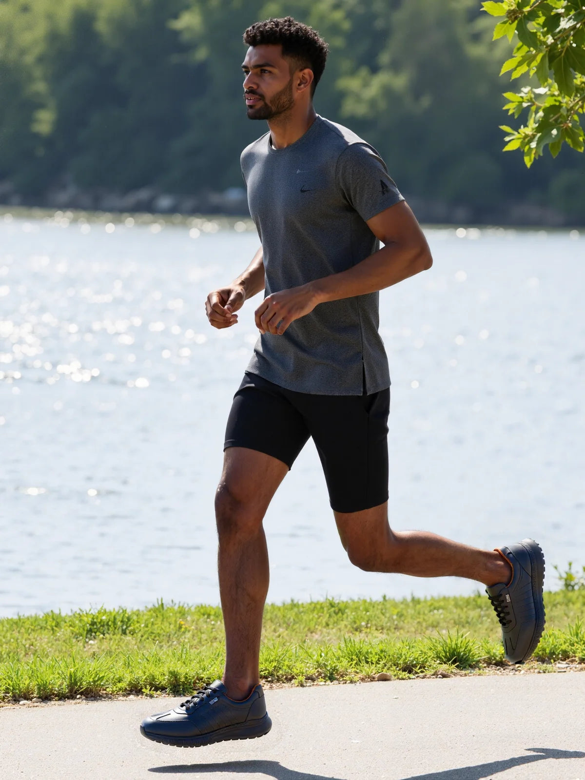 Wide-fitting orthopedic trainers for men with removable insoles for orthotic use.