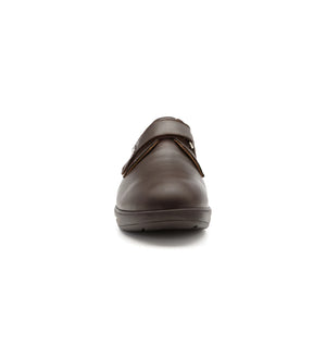 Front view of women's extra depth diabetic shoes with a rounded plain toe and pressure-relieving seamless interior.
