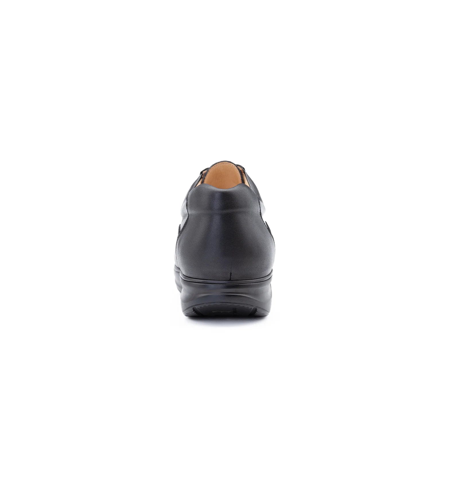 Rear view of women’s orthopaedic shoe showing reinforced heel support and stable structured design