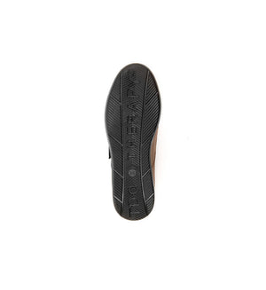 Rocker bottom outsole designed to encourage a smoother stride and comfortable everyday walking.