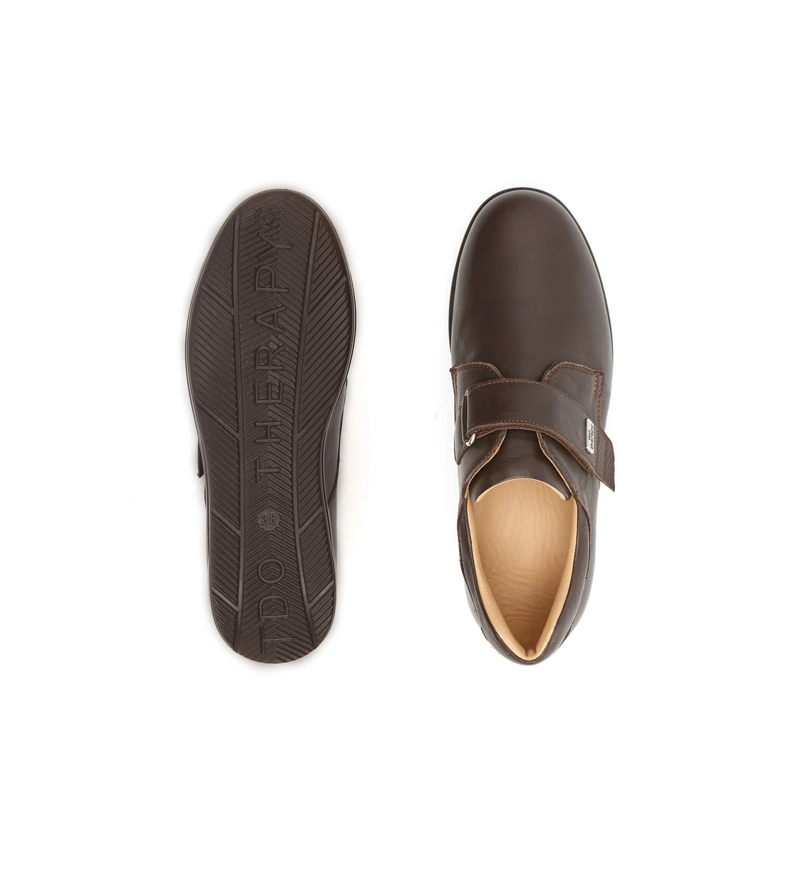 Women's orthopedic shoes with rocker bottom sole and seamless construction designed for comfortable supported walking.
