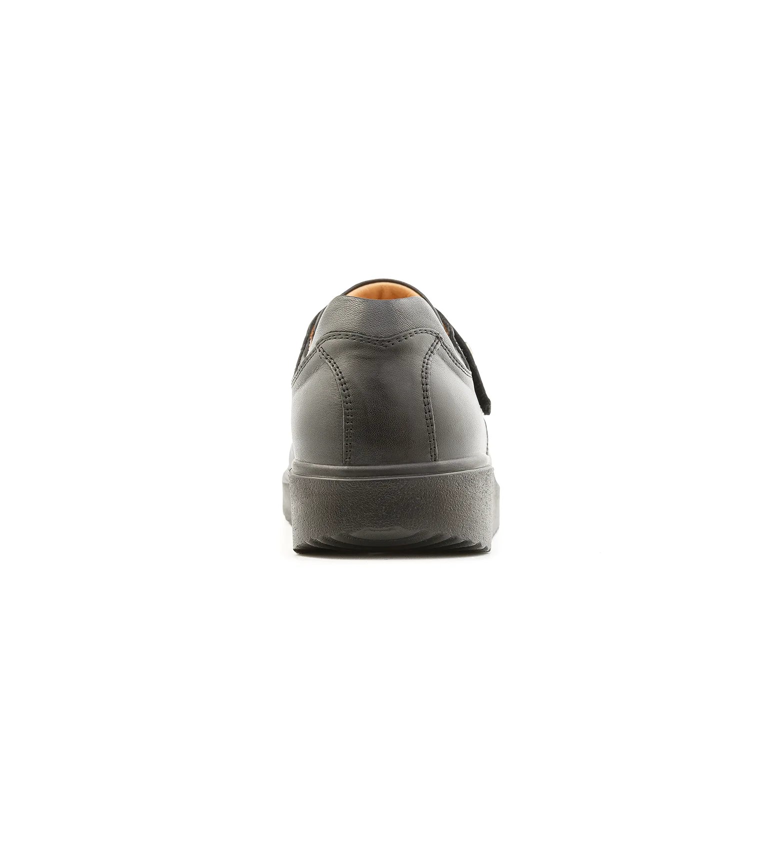 Women’s supportive orthopaedic shoe with stable sole and rear view structure